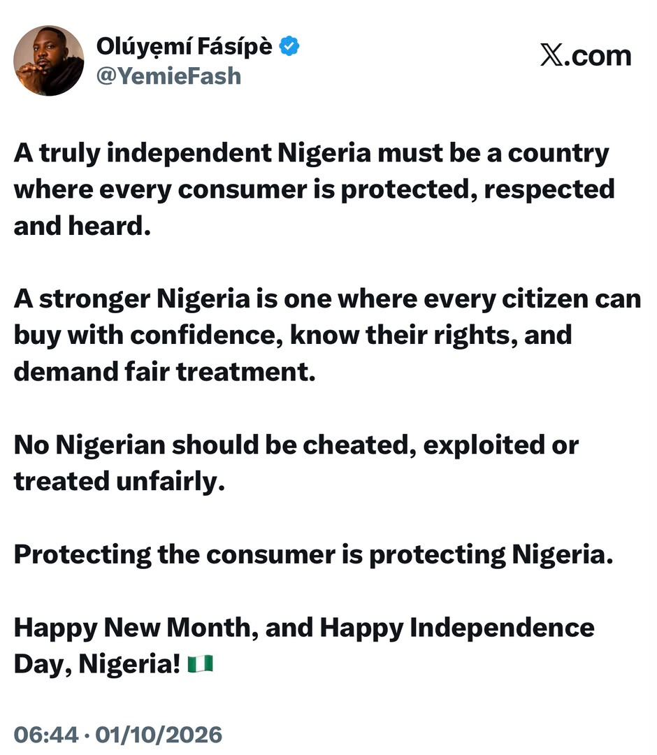 "Protecting the consumer is protecting Nigeria." Oluyemi Fasipe, Executive Chairman, ODCCPA photo 2